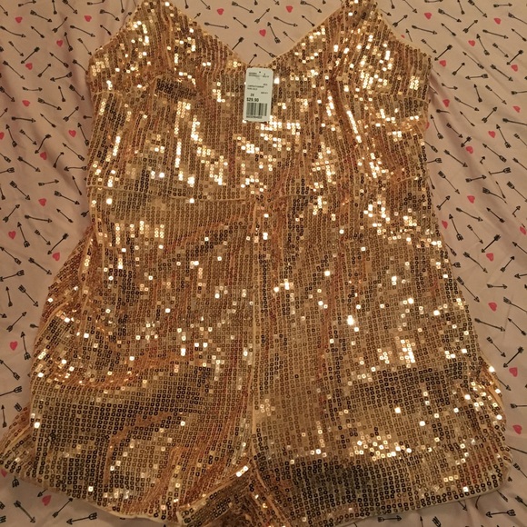 plus size gold romper